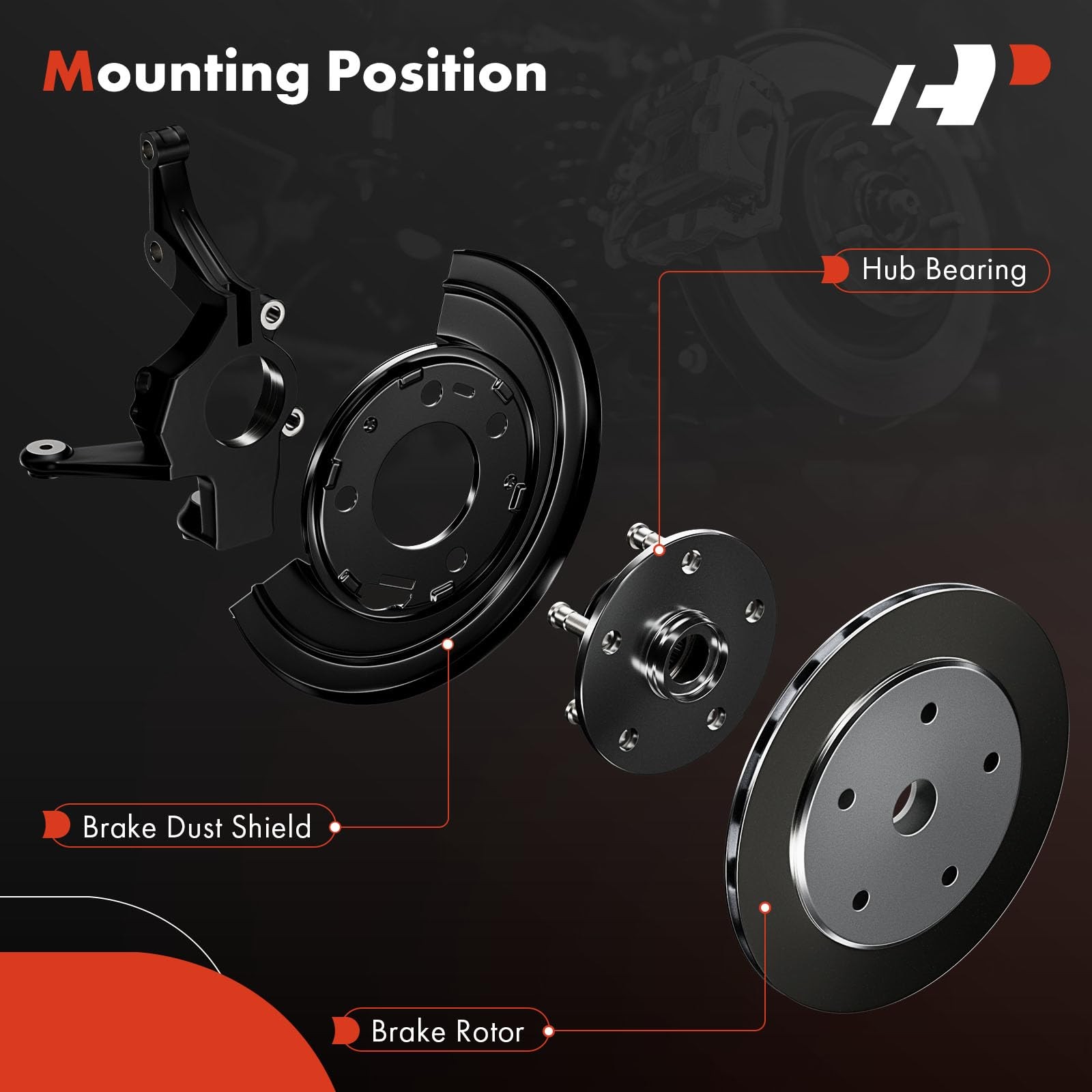 Front Driver Side Brake Dust Shield Compatible with Mini Cooper 2007-2015