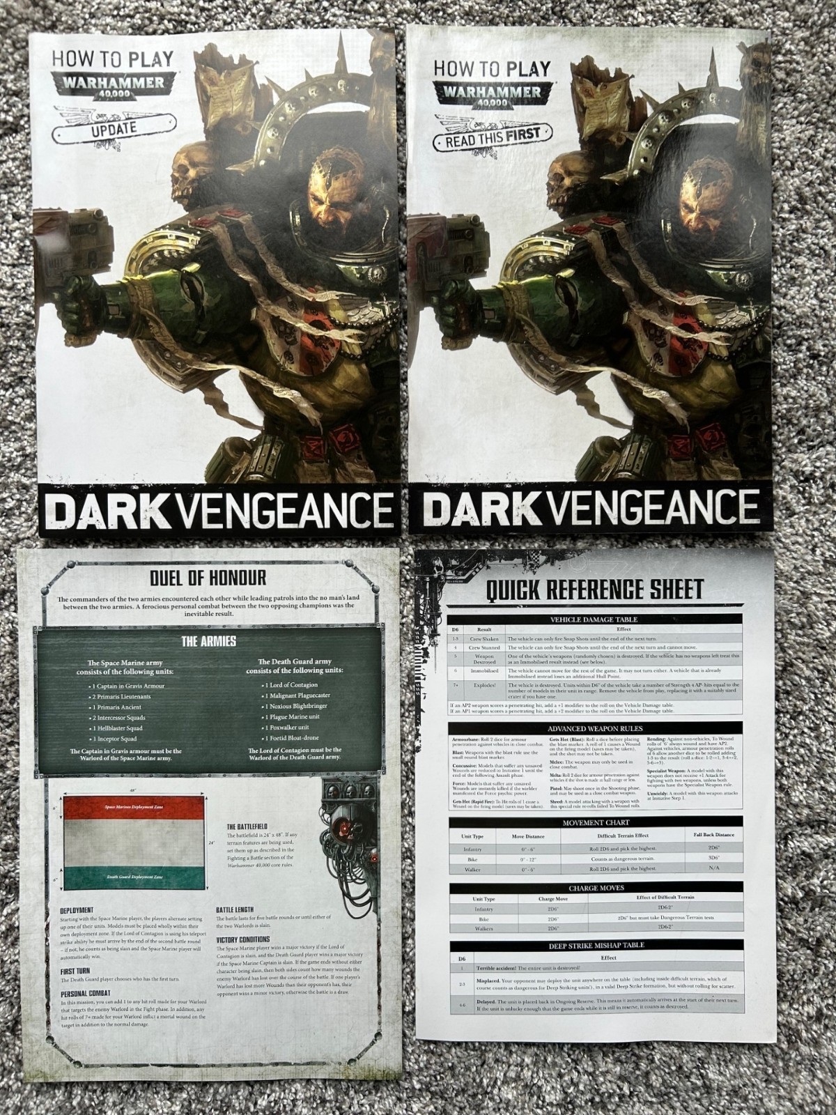 40k - Dark Vengeance 7th Edition How to + Update + Quick Ref Sheet    Brand New