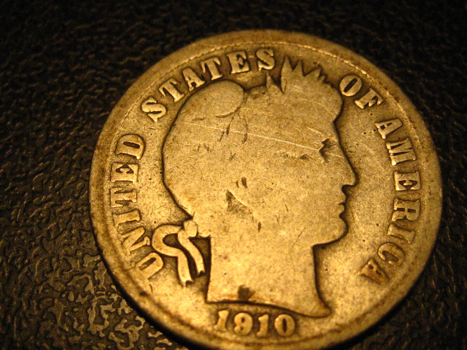 1910-D 90% Silver Barber Dime Good         ^^^^^