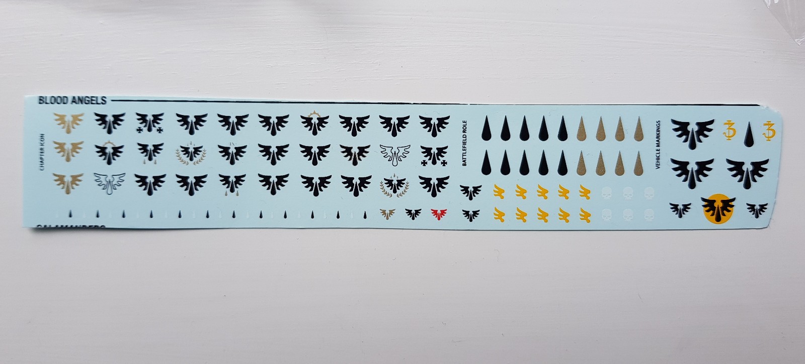 GW Warhammer 40000 Space Marines Astartes Blood Angels Waterslide Transfers