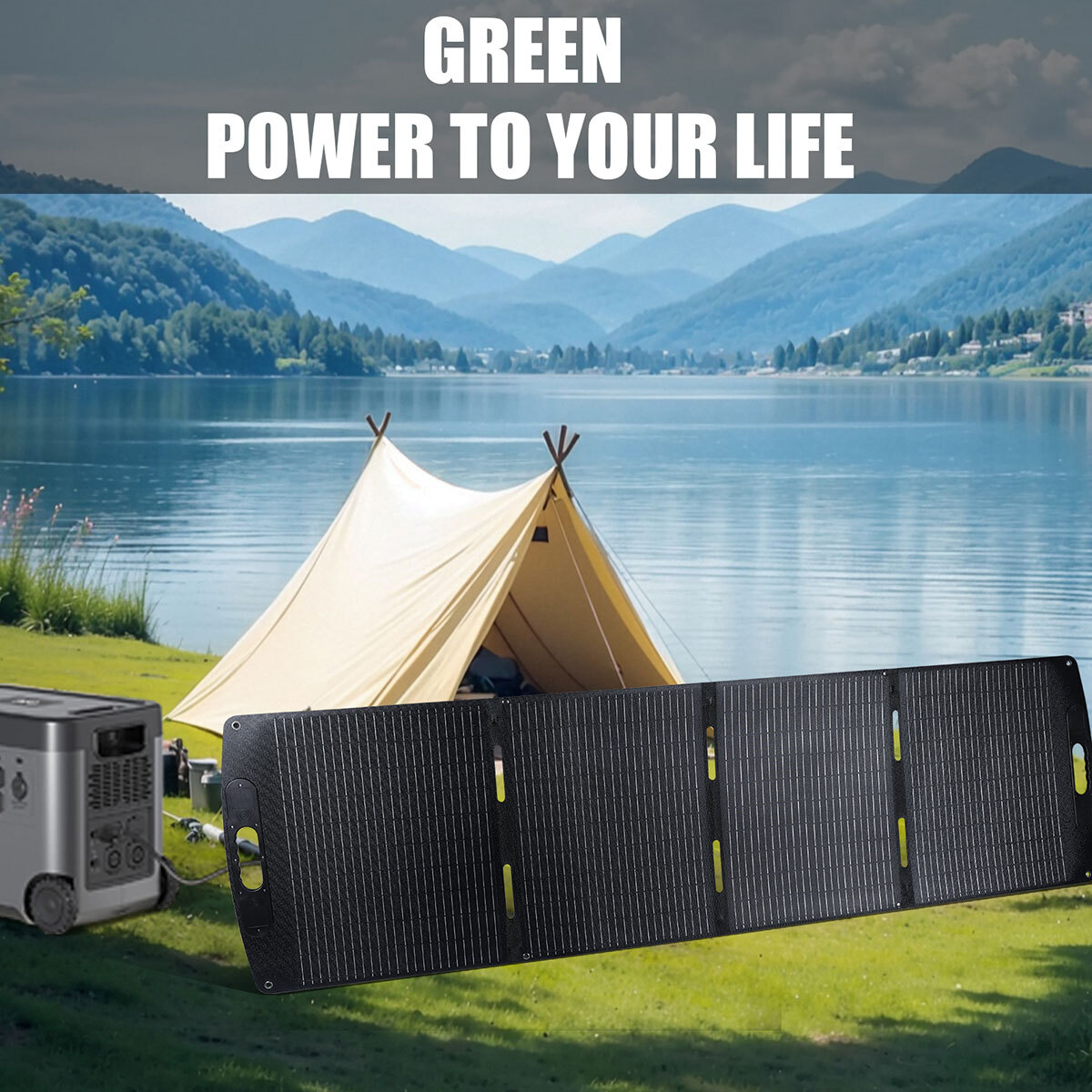 LINEBA 200W Lightweight Portable Solar Suitcase Foldable Solar Panel For Camping