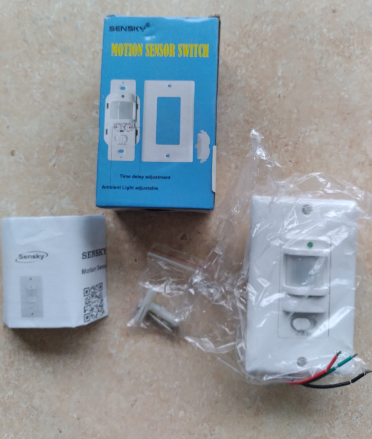 BS033C 110v Motion Sensor Light Switch, 180 Degree View Occupancy Sensor