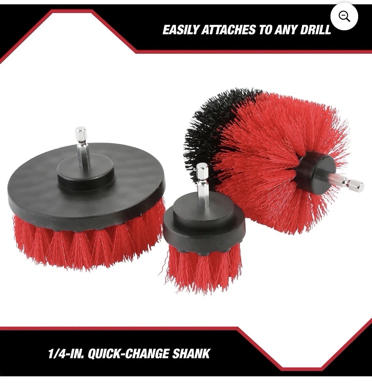 Hyper Tough 4 Piece Scrub Brush Cleaning Set For Your Drill