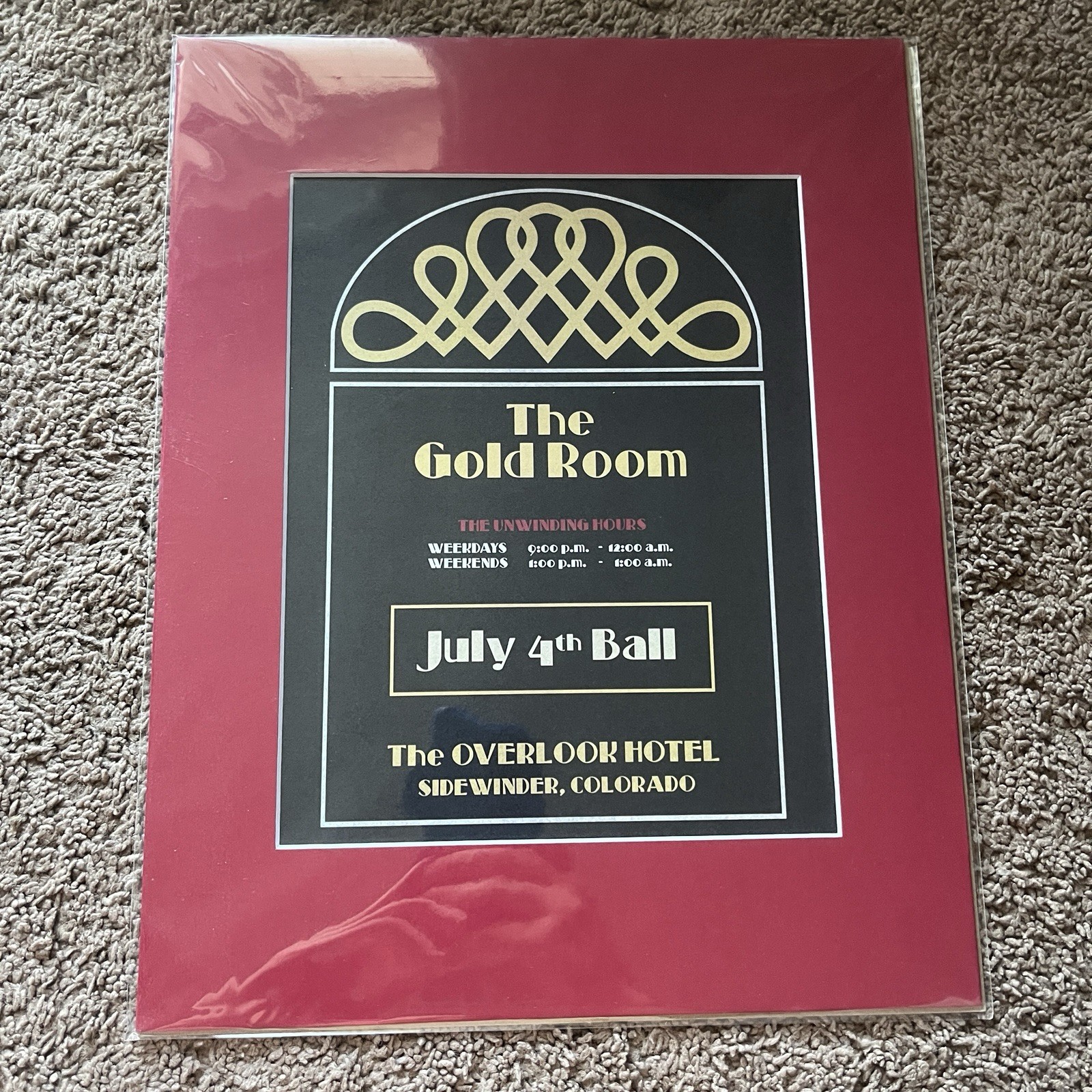 Bam Box The Shining The Gold Room Sign With Matte Prop Replica