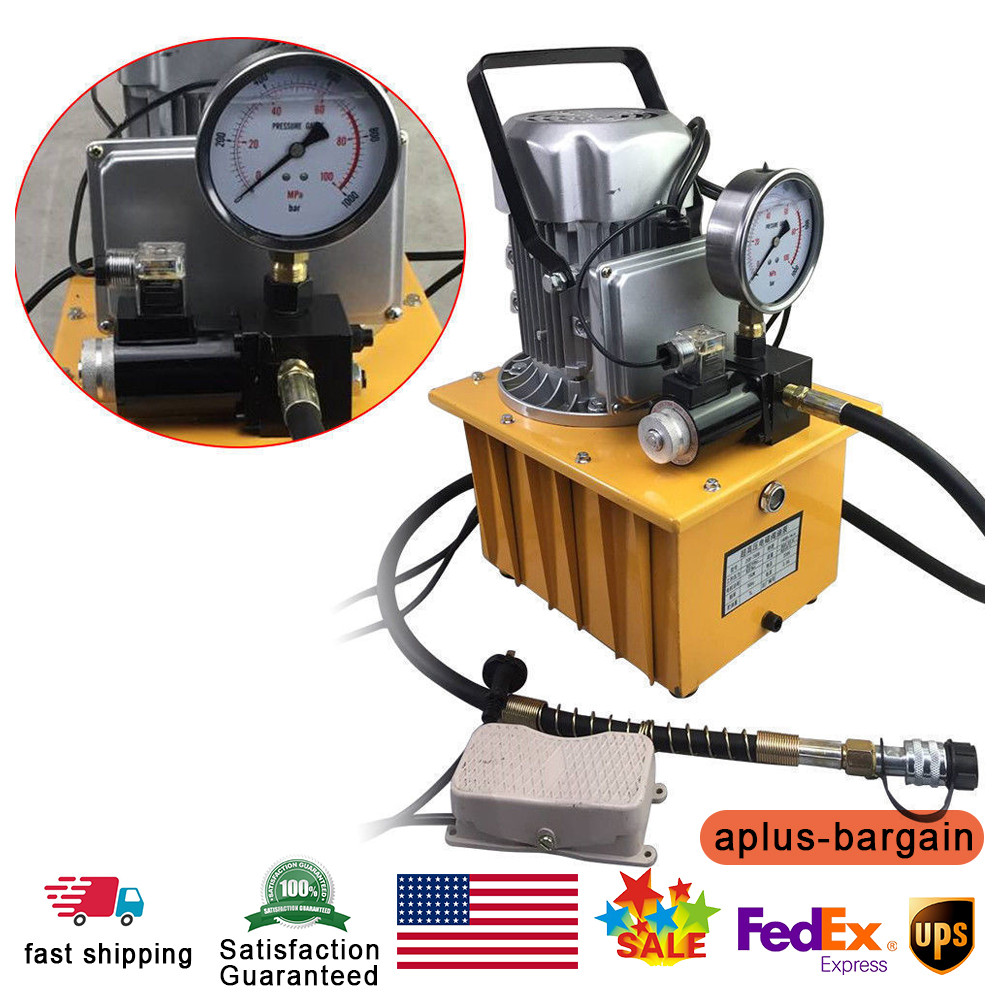 10000 PSI Electric Hydraulic Pump Power Pack Single Acting Solenoid Valve 750W