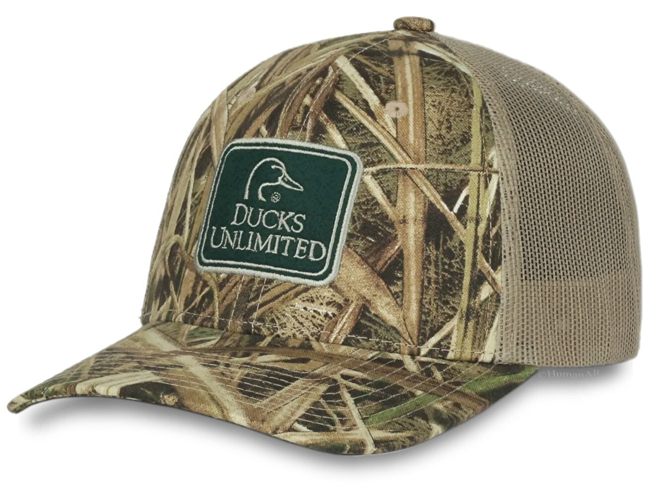 Mossy Oak Ducks Unlimited Shadowgrass Blade Camo Cap with Felt Patch