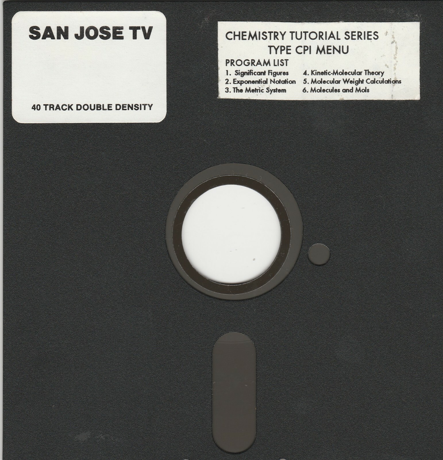 Chemistry Tutorial Series on 5.25" floppy disks Software