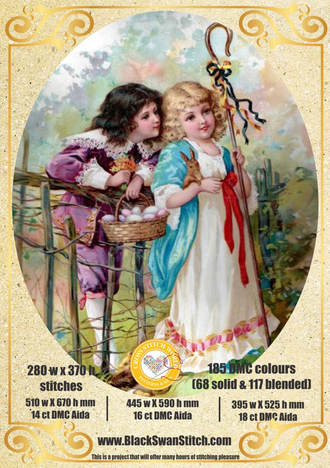 Happy Victorian Easter 637 Chart Counted Cross Stitch Pattern DMC