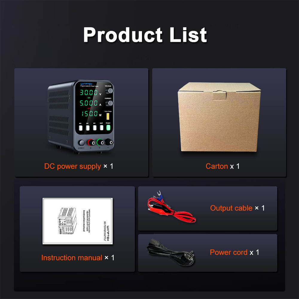 DC 0-30V 5A Adjustable Lab Power Supply Variable Bench Switching Internal Memory