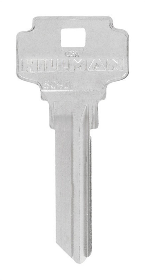 Hillman 86755 Brass Nickel SC4D Universal Single Sided Blank Key (Pack of 10)