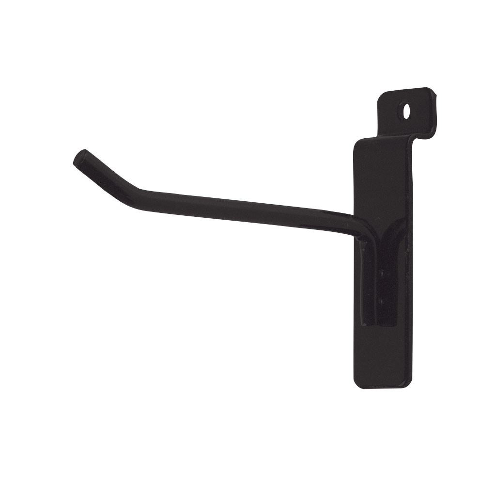 SSWBasics Slatwall Hooks - 4" Black 50 Count - 6mm Diameter Tubing