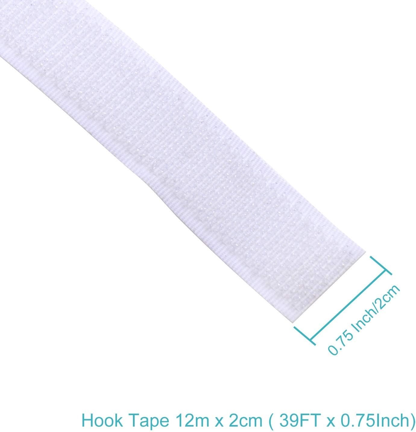 Durable 39FT x 0.75 Inch Adhesive Hook Tape for Smooth Surface Repairs