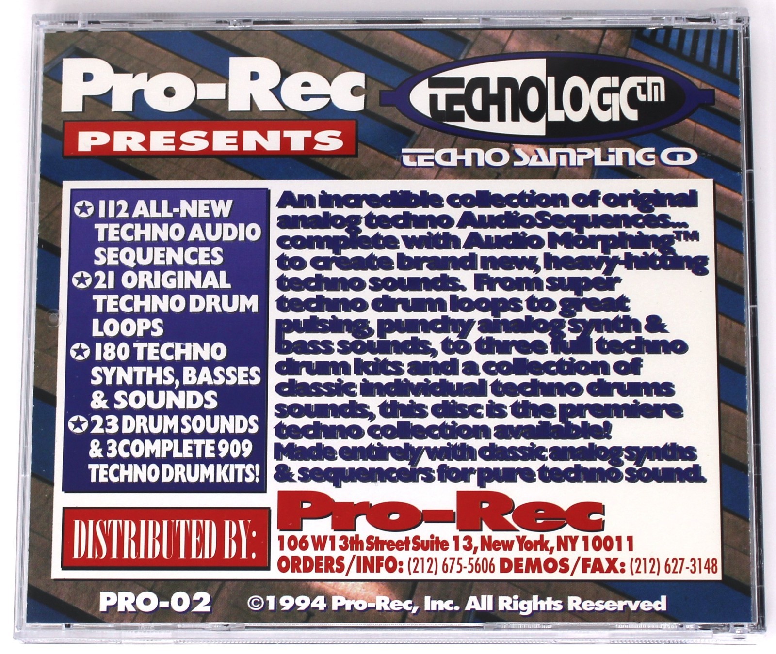 Pro-Rec Technologic Sample/Sound Library/Sampling CD 1994