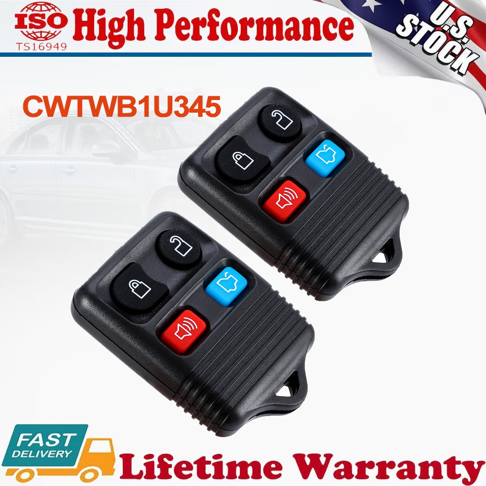 For Ford Replacement Alarm Remote Keyless Entry Control Key FOB Clicker 4 Button