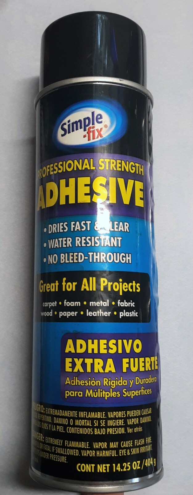 (11) LARGE 14.25OZ CANS OF SIMPLE FIX - PROFESSIONAL STRENGTH SPRAY ADHESIVE.