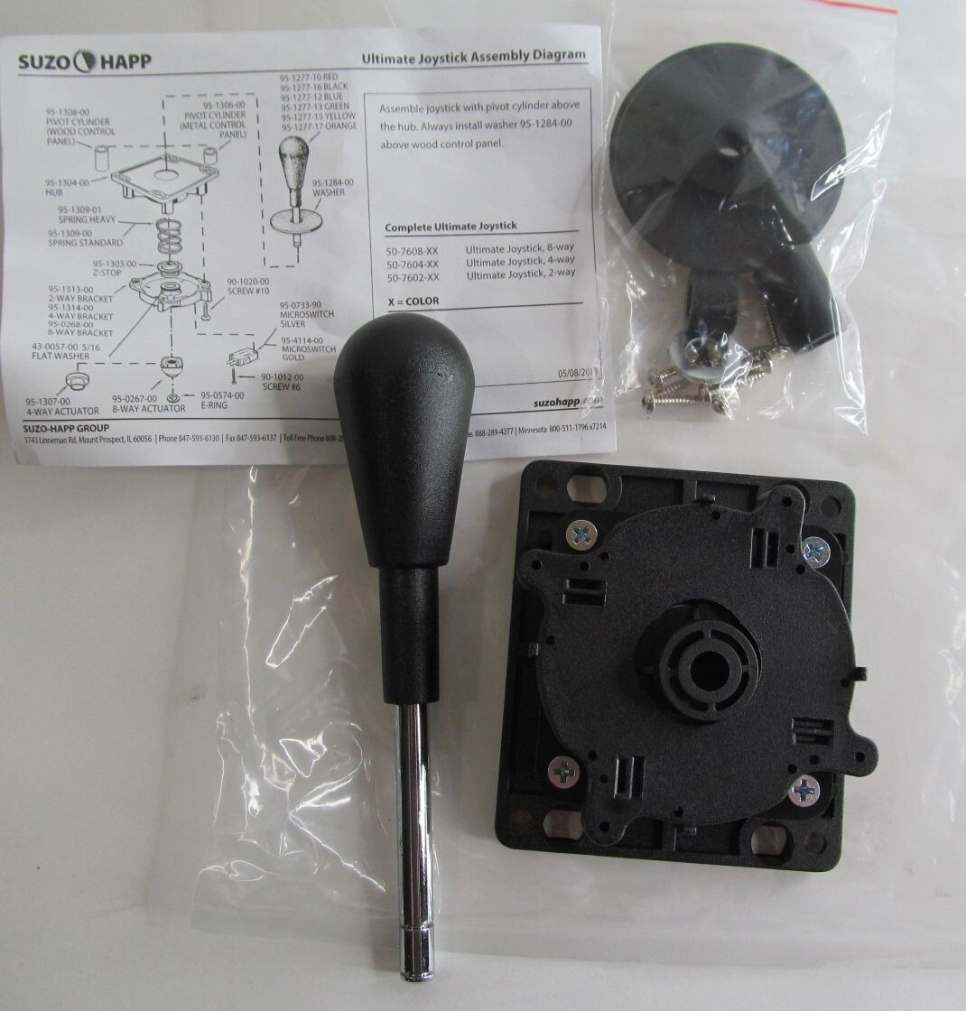 SUZO HAPP 50-7604-162 BLACK 4-WAY ULTIMATE JOYSTICK REPLACEMENT NO MICROSWITCHES