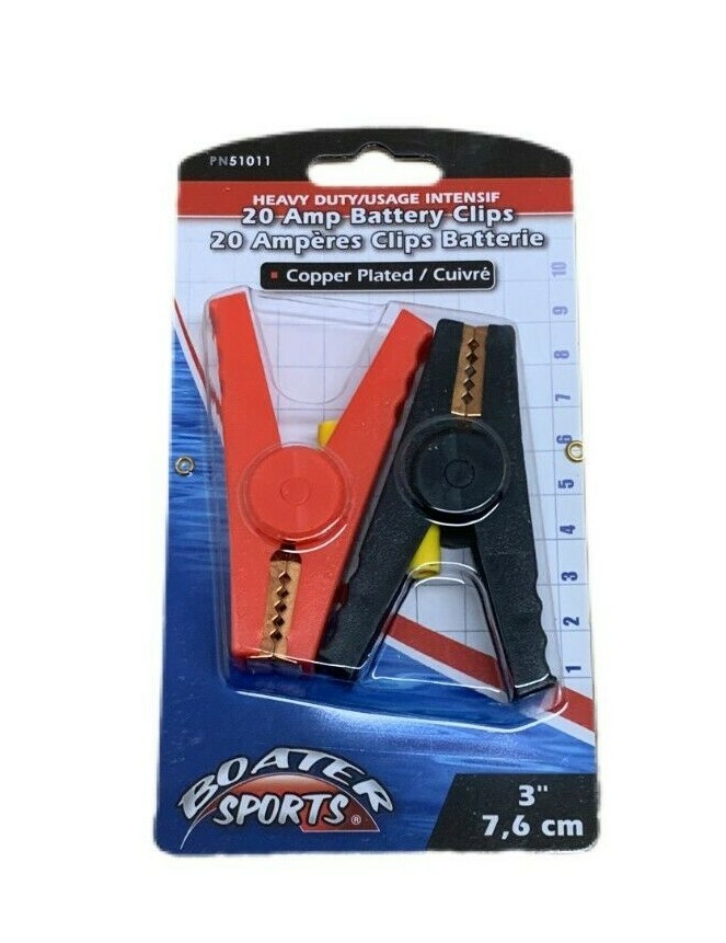 Boater Sports 20 Amp Battery Clips 3" Copper Plated   Part# 51011