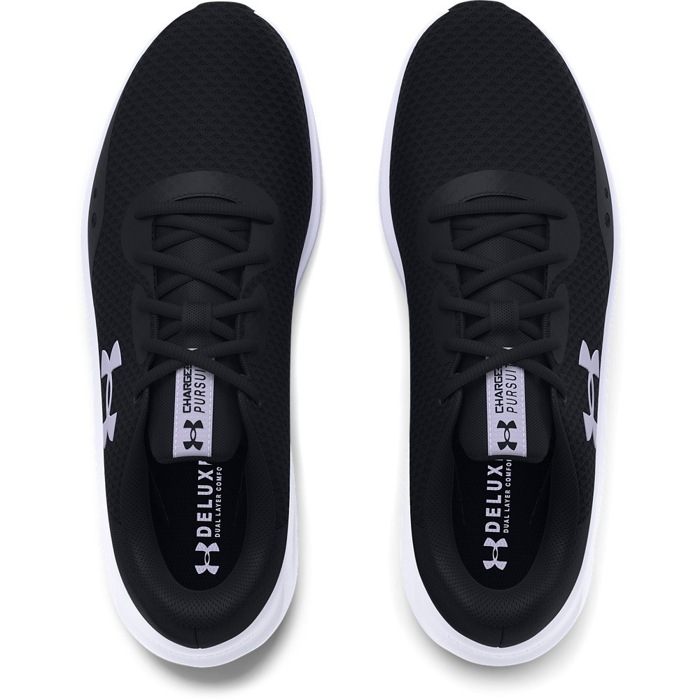 Under Armour 3024889 Women's UA Charged Pursuit 3 Shoes, Black/White, Size 11