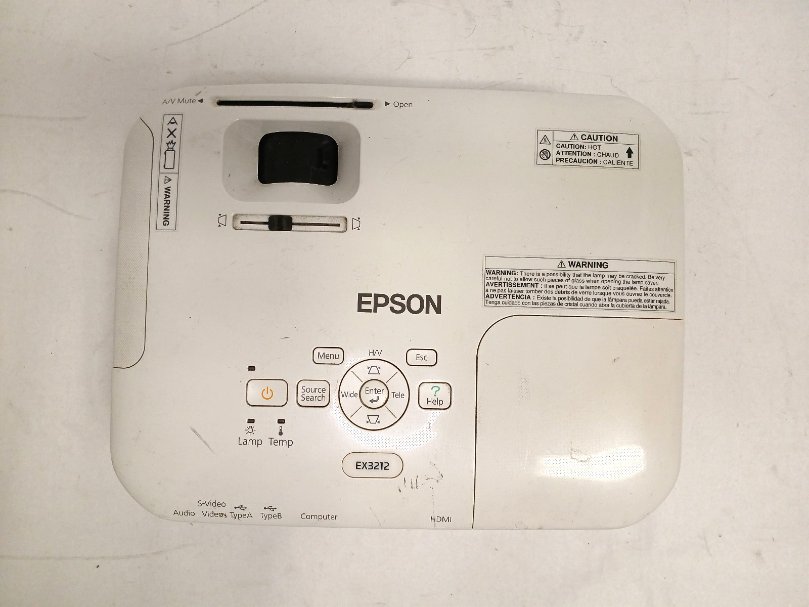Epson EX3212 LCD Projector 2800 Lumens SVGA 4:3 Works No Remote