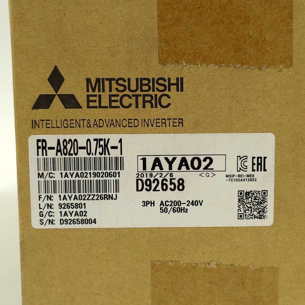 Mitsubishi FR-E820-1.5K-1 Drive 1.5kW US Free TAX Unused items stored