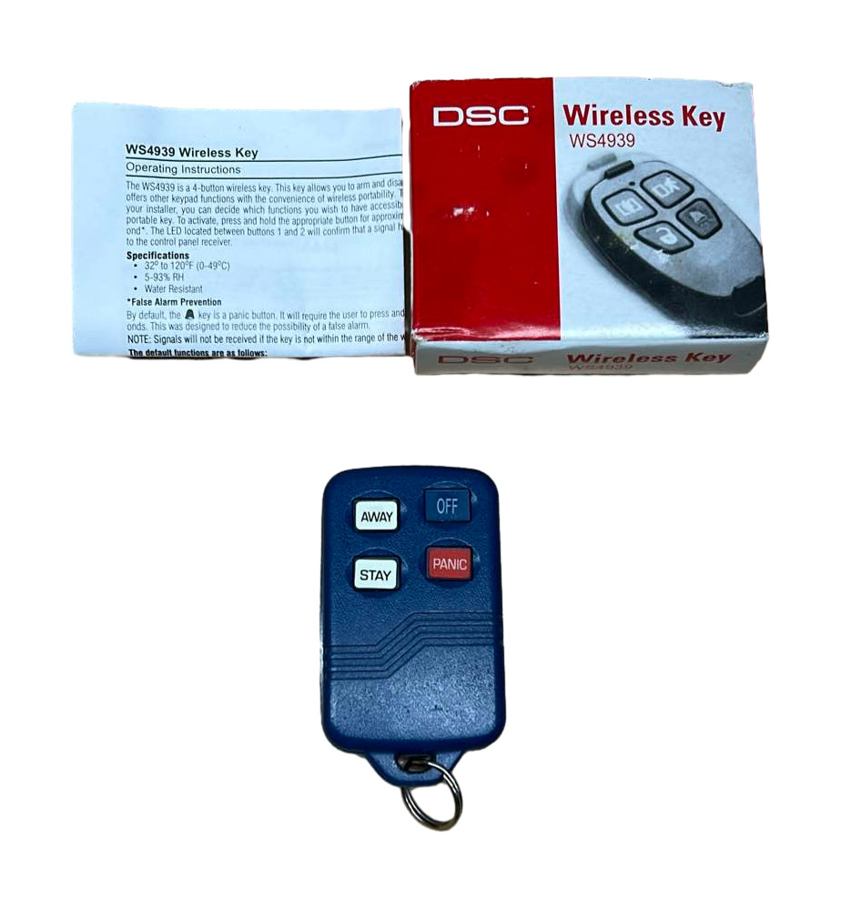 DSC WS4939 Wireless 4-Button Remote Alarm Security Key Fob