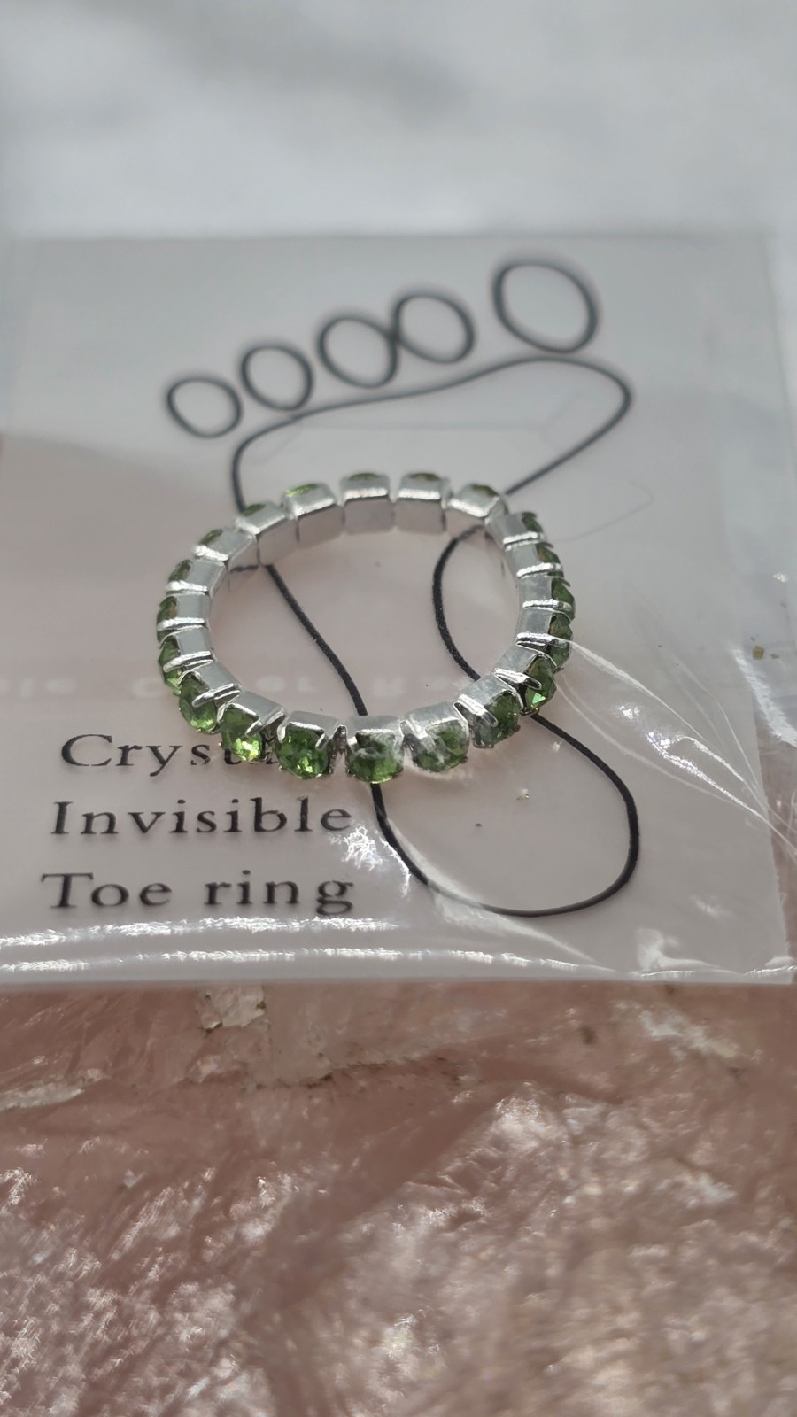 12 Toe Ring Crystal Rhinestones Stretchable In 6 Colors