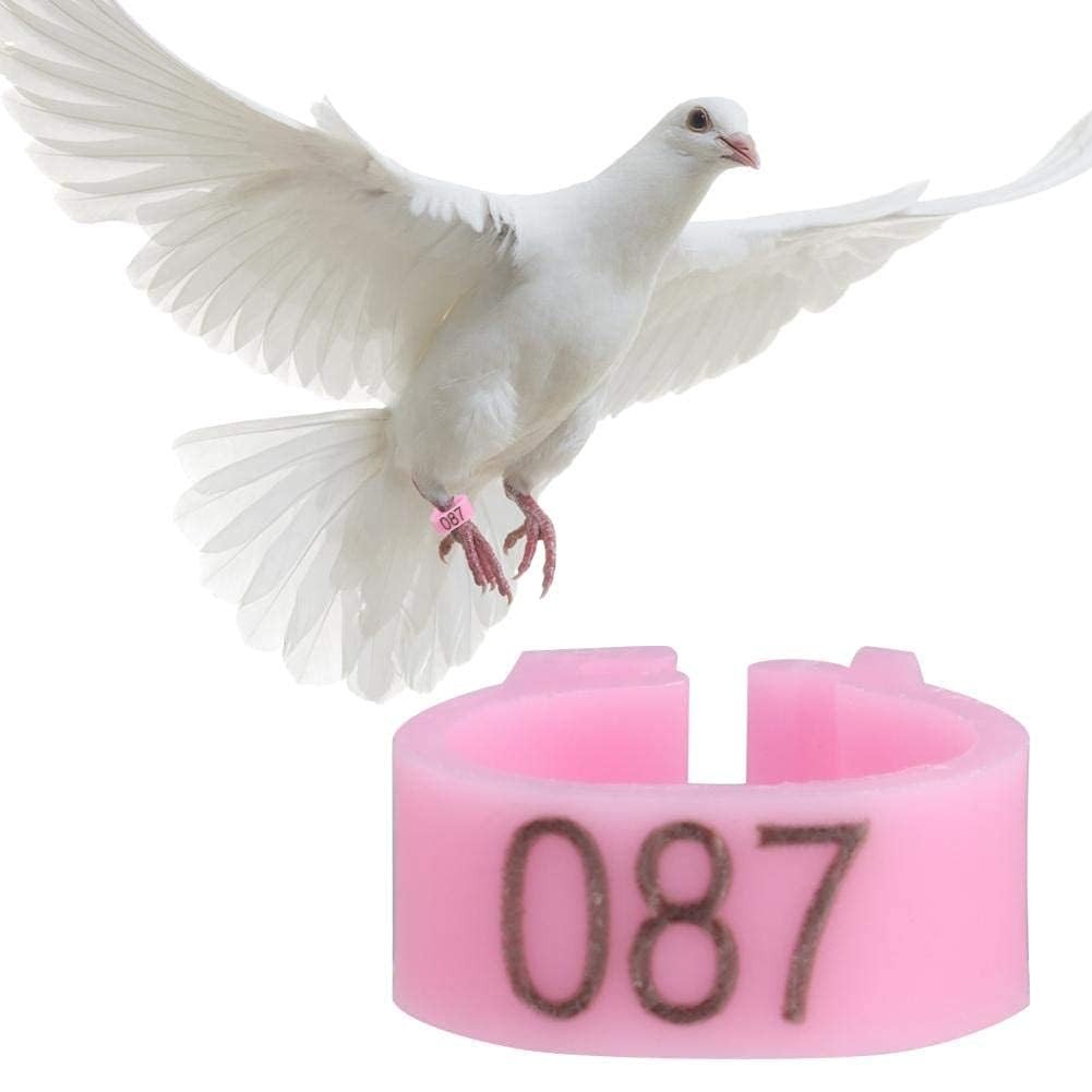 Plastic Pigeon Bands Rings 8MM Numbered 001-100 Bird Identification Pigeon