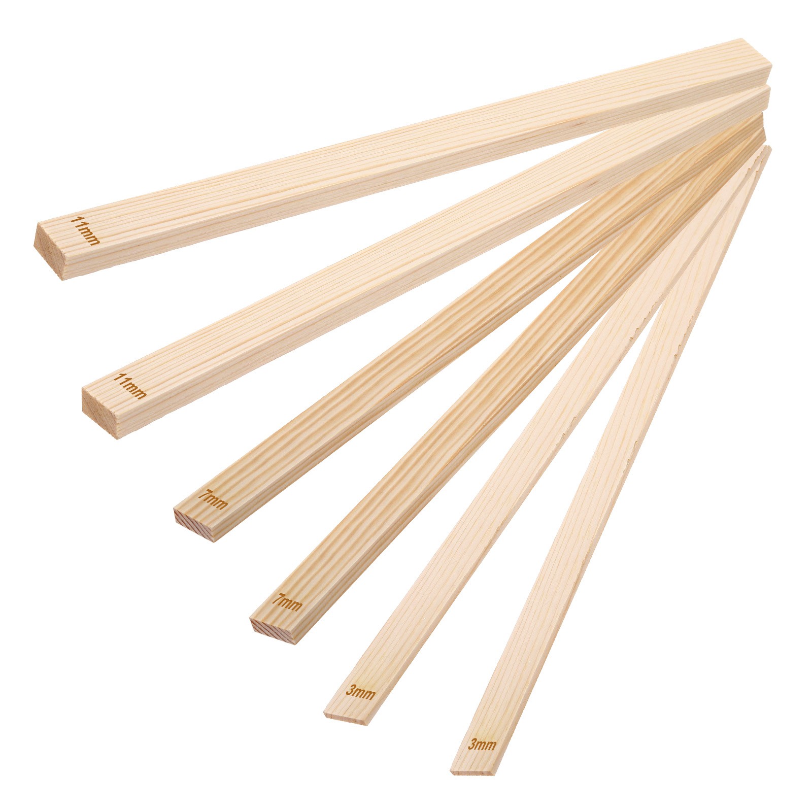6Pcs Pottery Rolling Mud Stick Guide, 13.4x0.8" 3 7 11mm(H)