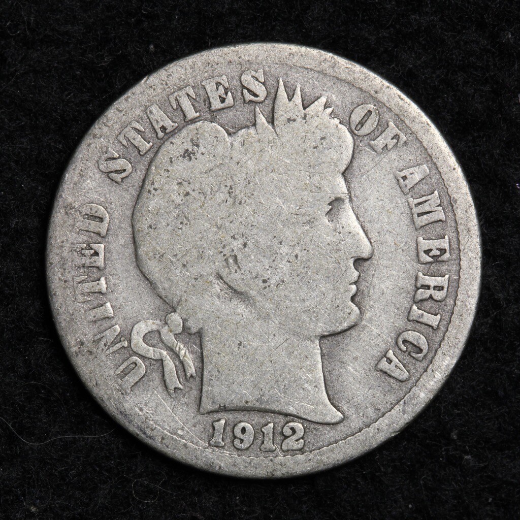 1912-S Silver Barber Dime GOOD =
