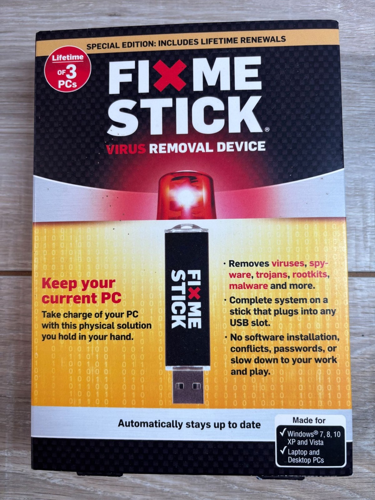 FixMeStick Virus Removal Device Lifetime For 3 PCs Windows Open Box