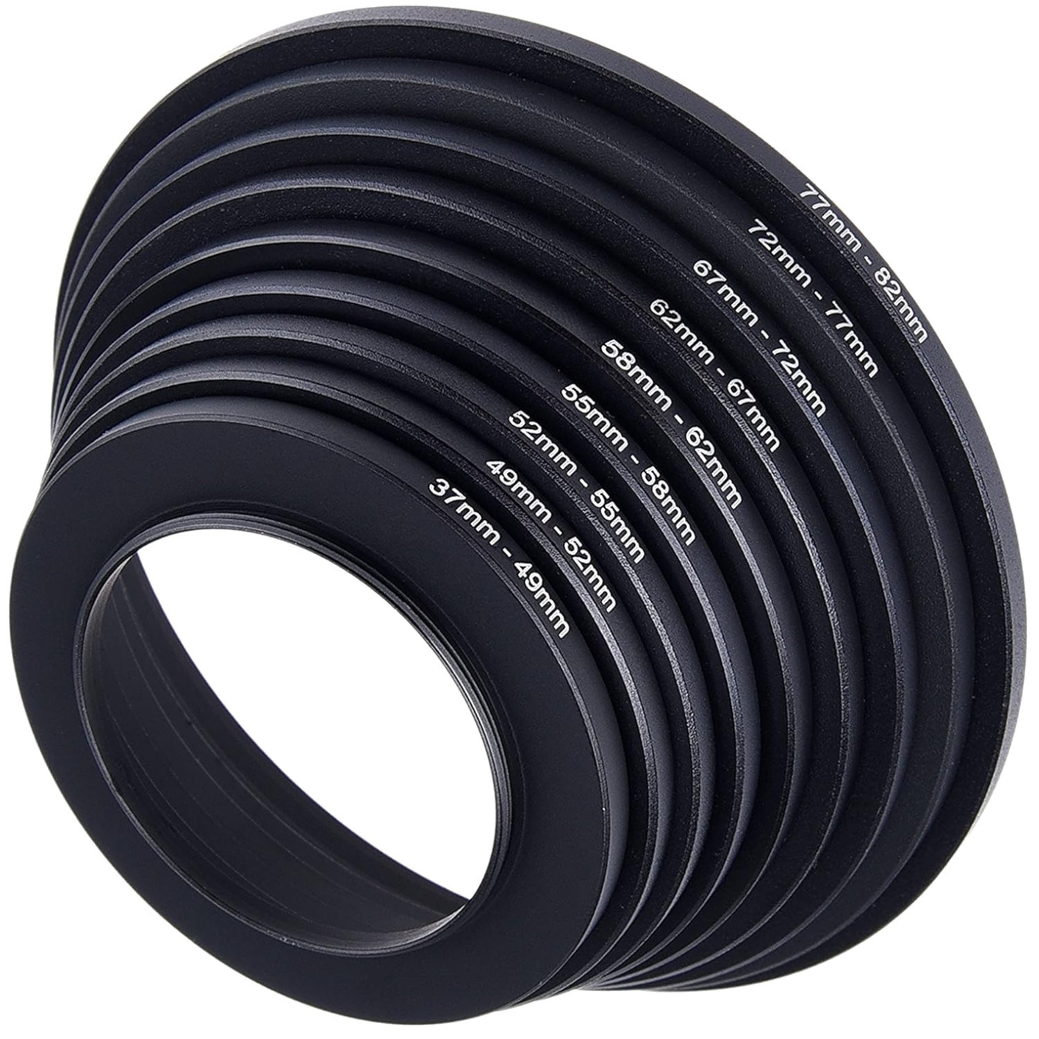 Adapter Rings for Lens Filters - 37-82mm - Set of 9
