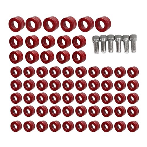 66pcs Engine Bolt Topper Cap Cover Aluminum For Harley Evolution,Twin Cam Red