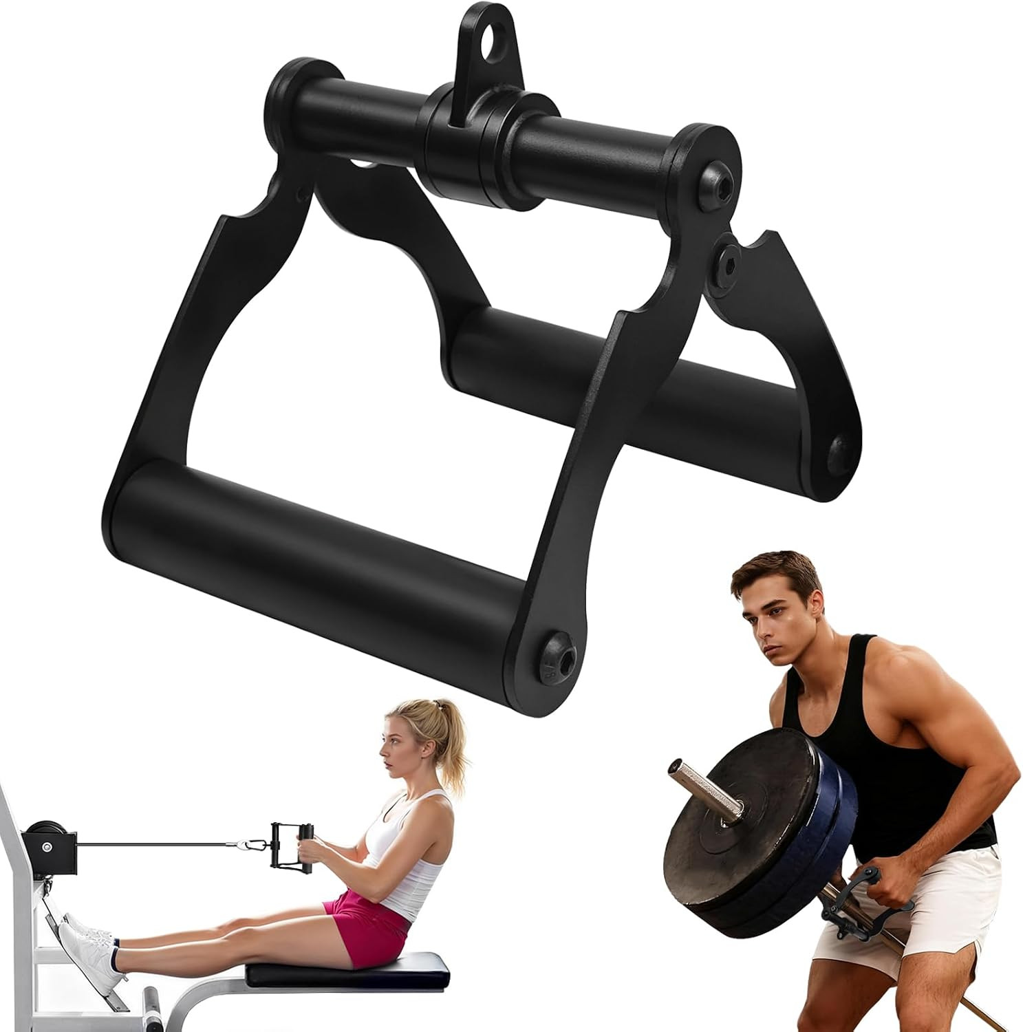 V bar Handle T Bar Row Attachment, Landmine Handle for Barbell, Exercise Machine