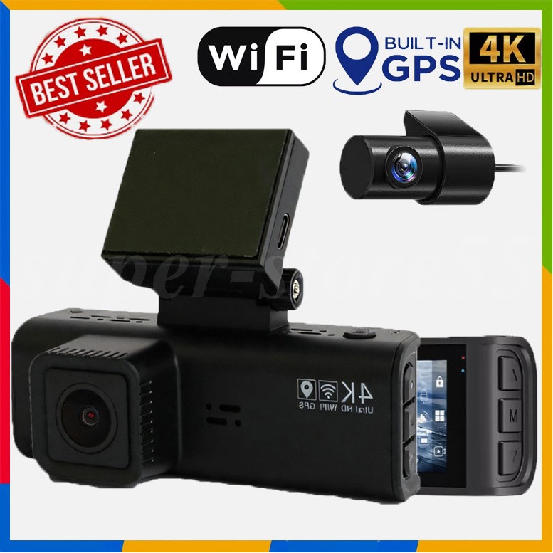 4K Dual Dash Camera Front and Rear Dash Cam WiFi with Hardwire Kit
