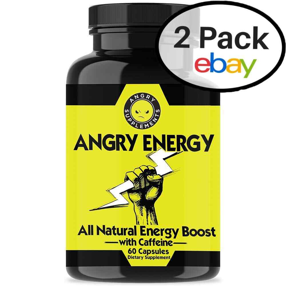 Angry Energy, All Natural Energy Booster with Caffeine and Garcinia Cambogia 2PK