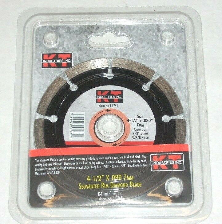 KT Industries 5-5741 4 1/2 x .080 x 7mm Segmented Rim Diamond Blade Masonry