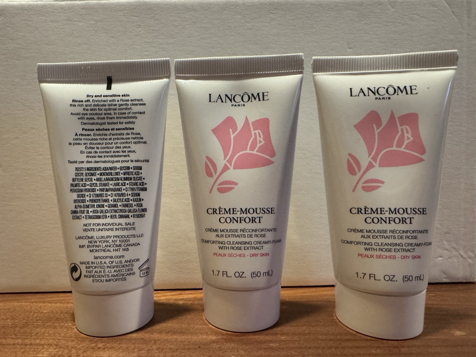 3x  New Lancome Creme Mousse Confort Cleanser 1.7oz Each Total 5.1oz