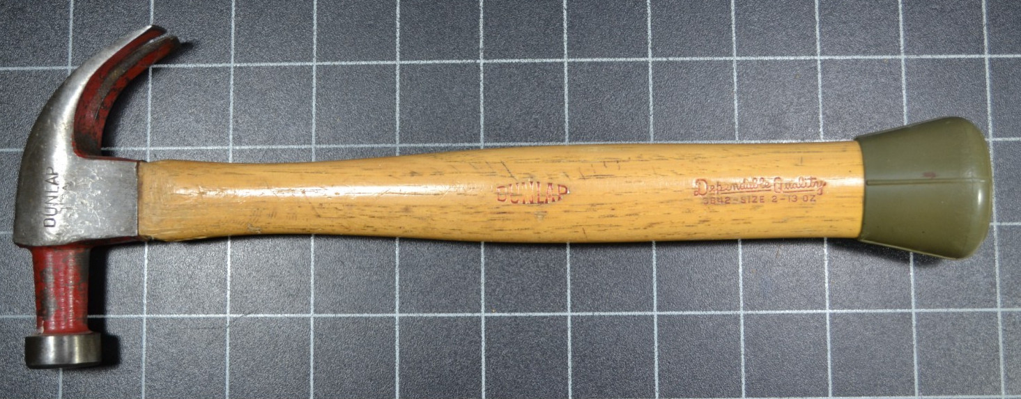 DUNLAP - DEPENDABLE QUALITY - 13oz - BELL FACE CLAW HAMMER - ALL ORIGINAL