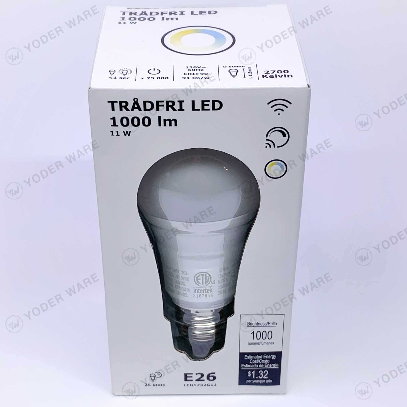 1-Pack Ikea Tradfri LED Bulbs 1000 Lumen Dimmable White Spectrum Smart 2700k NEW
