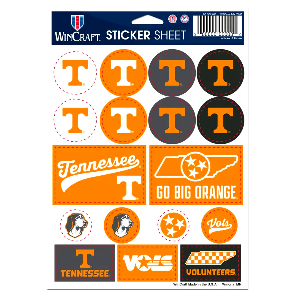 Tennessee Vols Vinyl Die-Cut Sticker Set / Decal Sheet *WinCraft