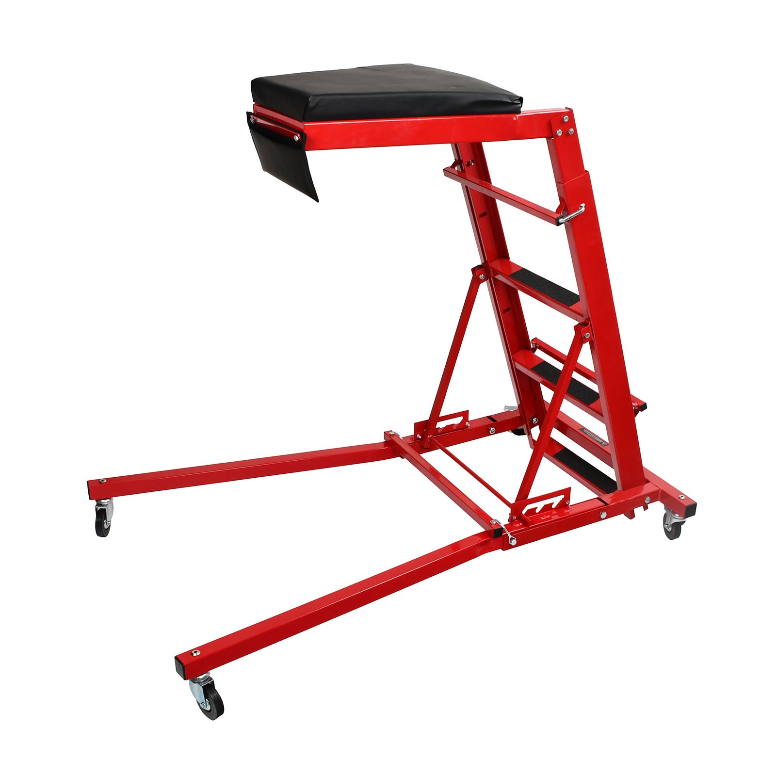 45"-66" Adjustable Height Engine Movable Ladder 400LBS Foldable Topside Creeper