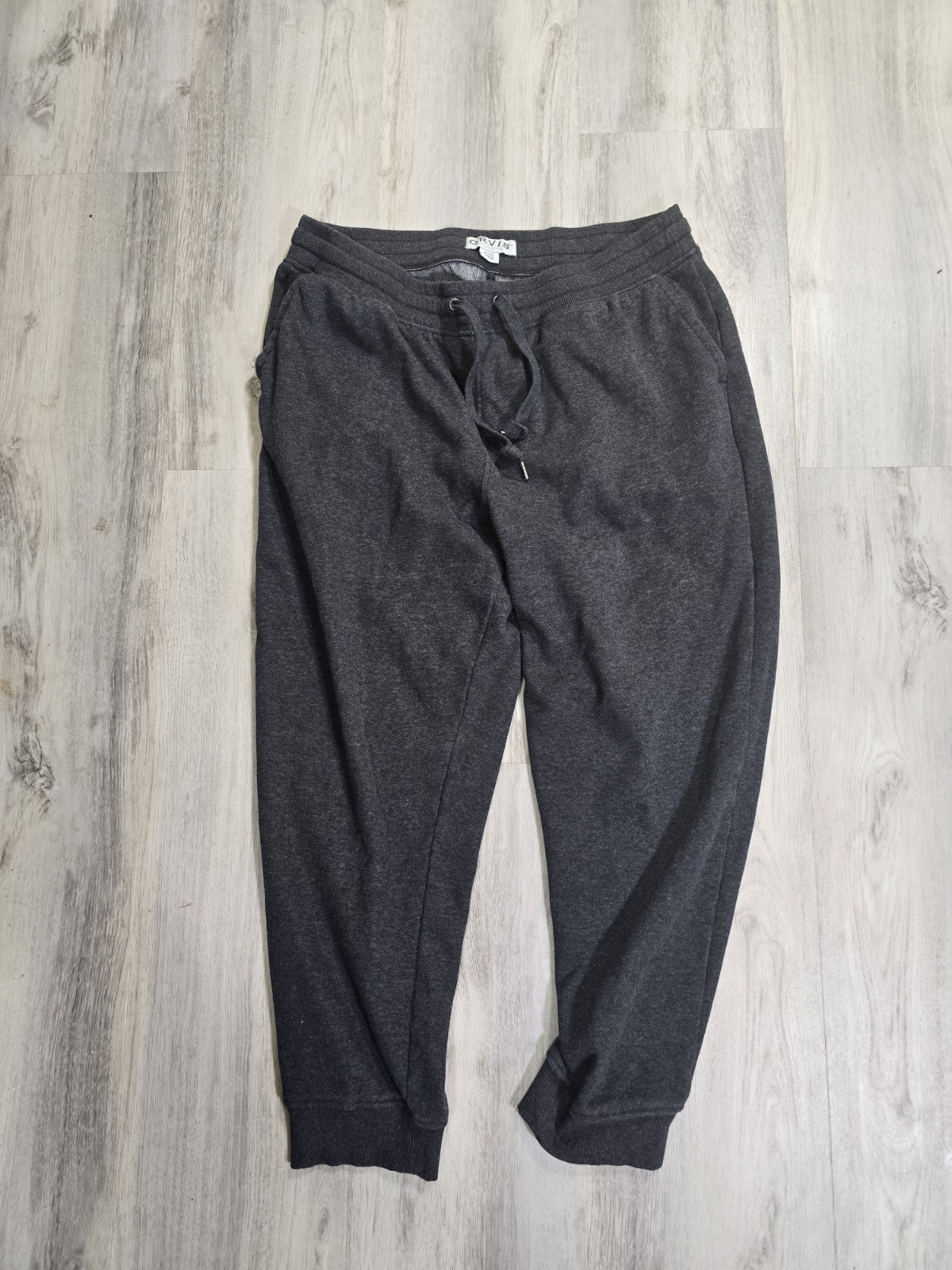Orvis mens drawstring gray jogger sweatpants size XL polyester blend