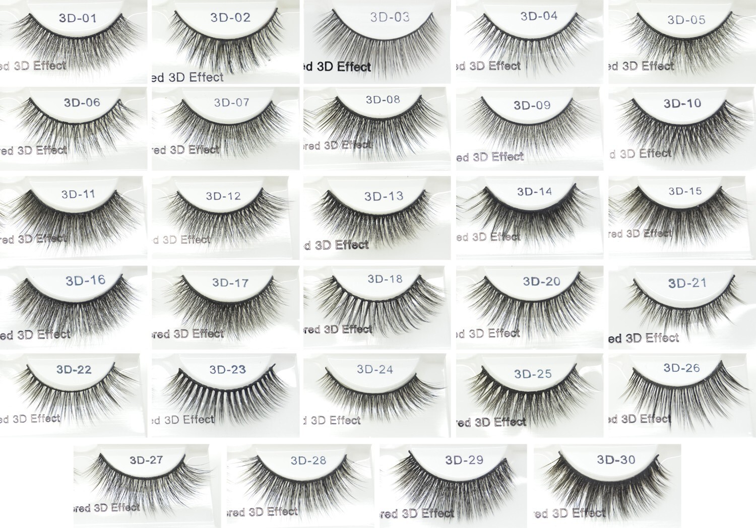 12 Pairs 3-D ifullash 100% Faux Mink All Style Eyelashes