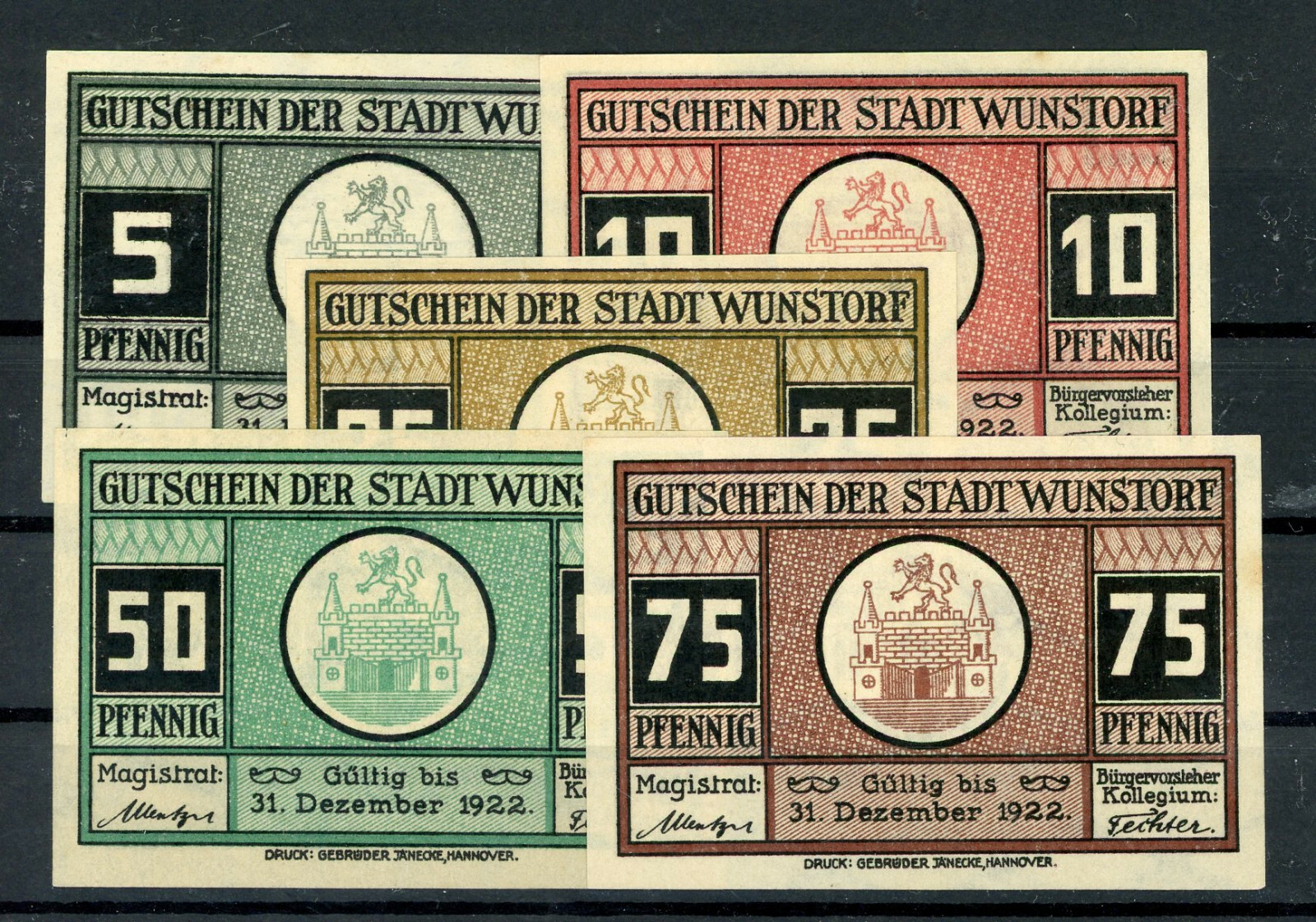 Wunstorf 5 Bills Emergency Money 2/19581