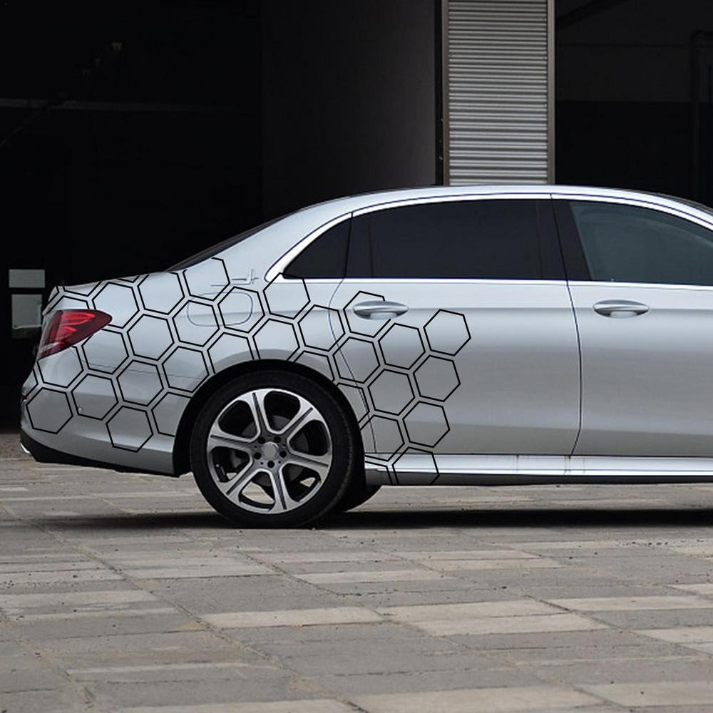 Car stickers decals Camouflage kit solid hexagon honeycomb side racing sticker