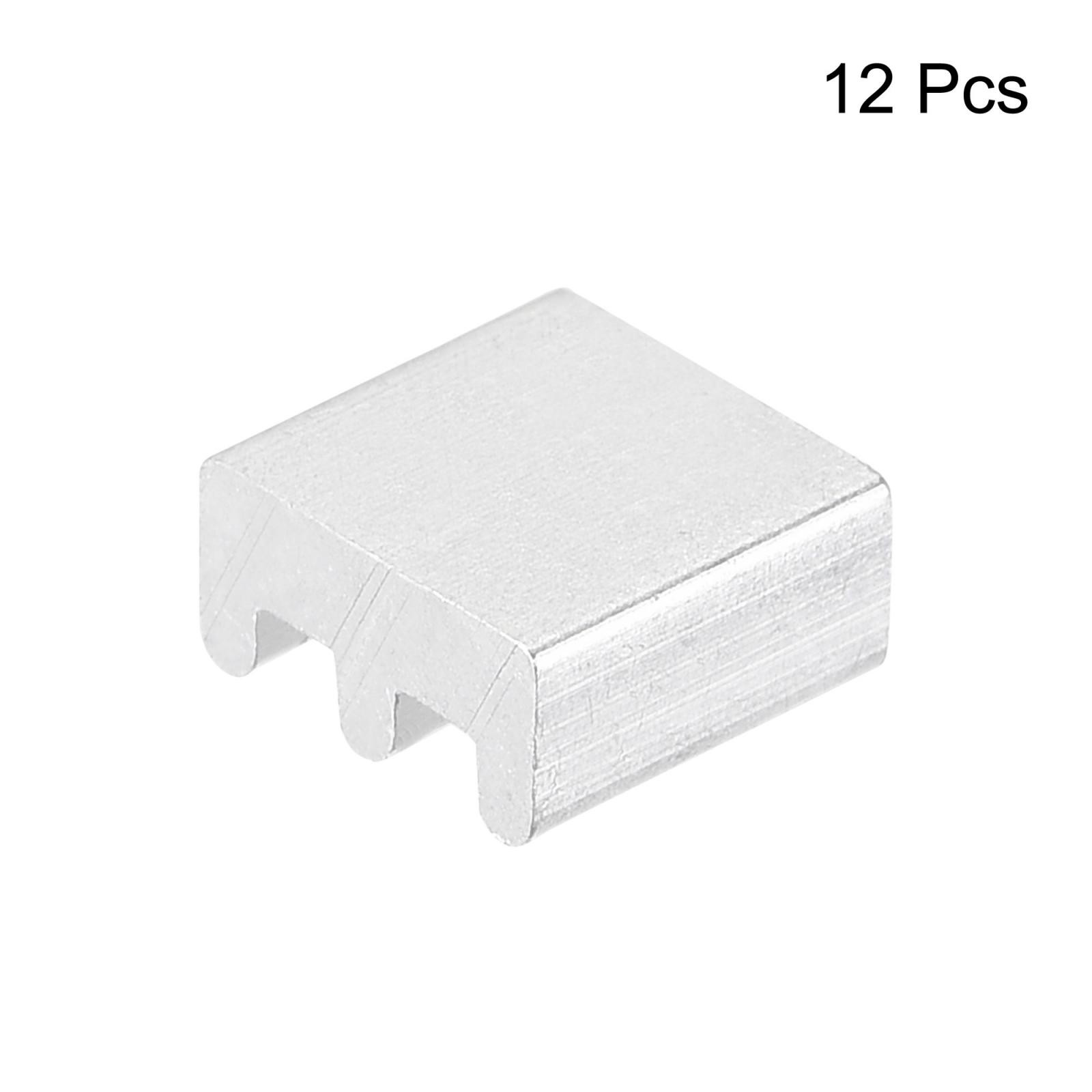 7x7x3.5mm Aluminum Heatsink Electronics Cooler for MOS IC Chip Silver 12 Pcs
