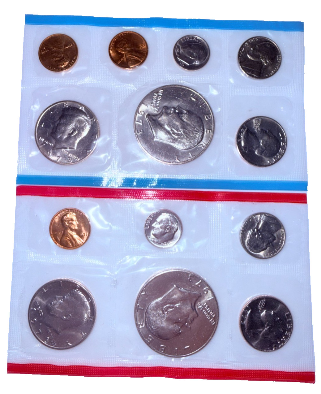 1973 US Uncirculated Mint Set 13 Coins Original Cello Flat Pack "As Pictured"