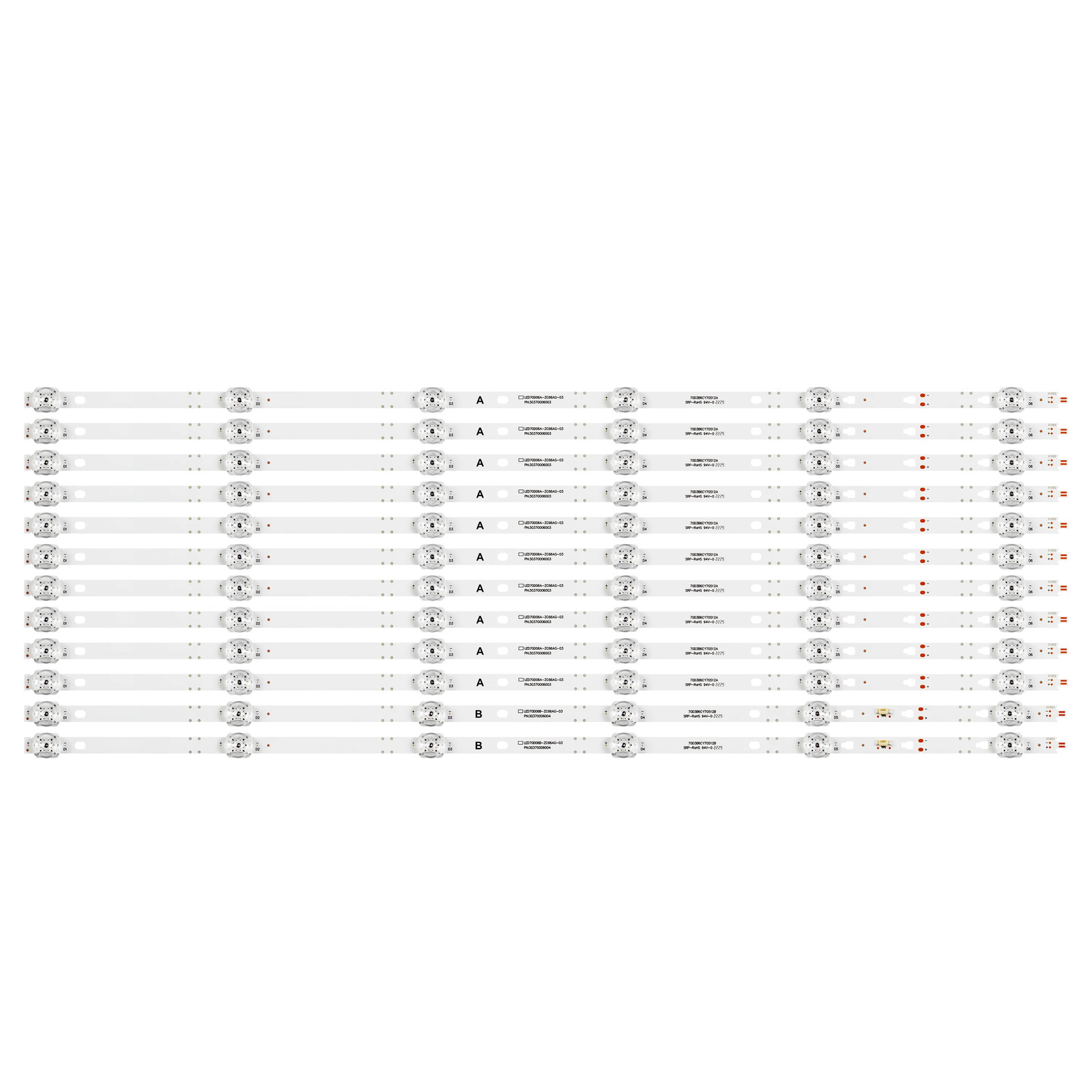LED Strips For JVC LT-70MAW795 ONN 100012588 100068378 LED70D06B-ZC66AG-03