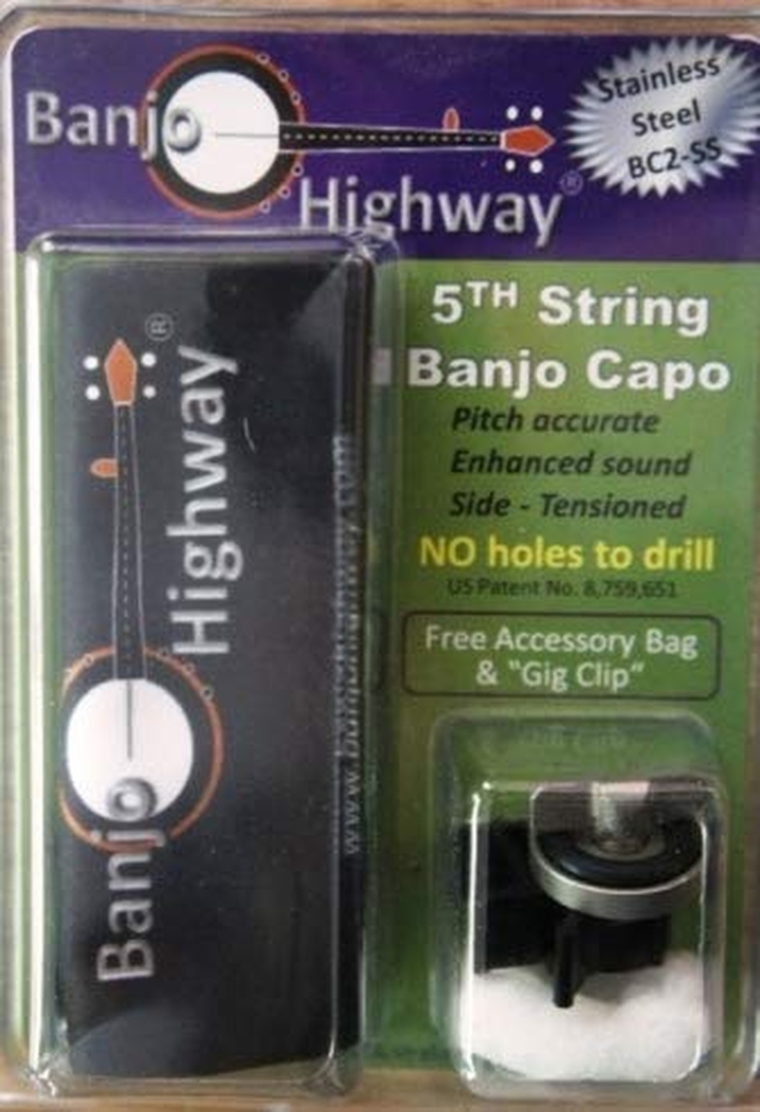 Fifth String Banjo Capo - Stainless Steel