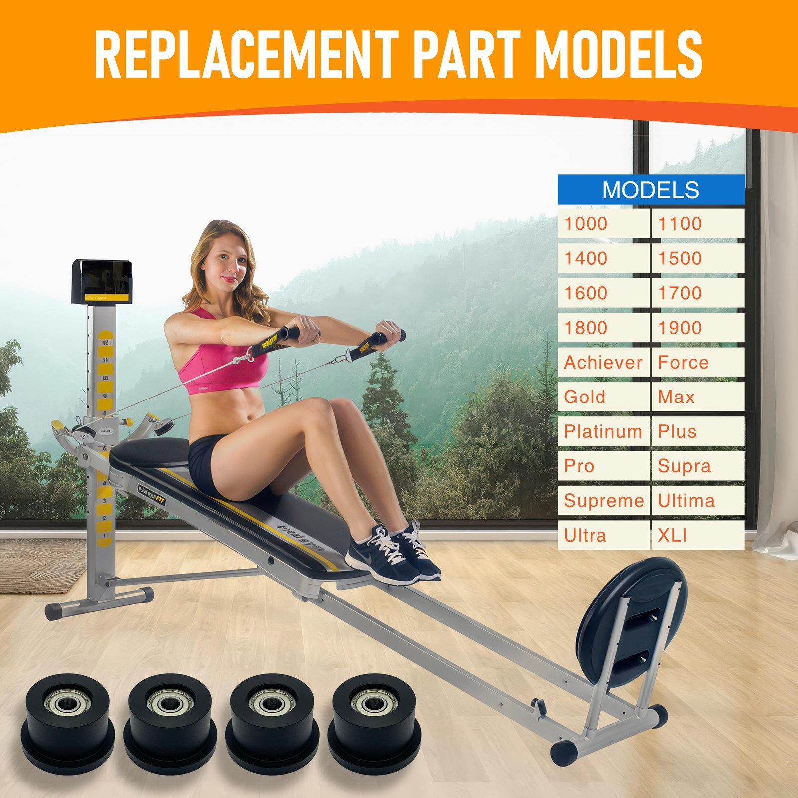 Upgraded Machined Wheels/Rollers Compatible with Total Gym,Replacement Parts ...